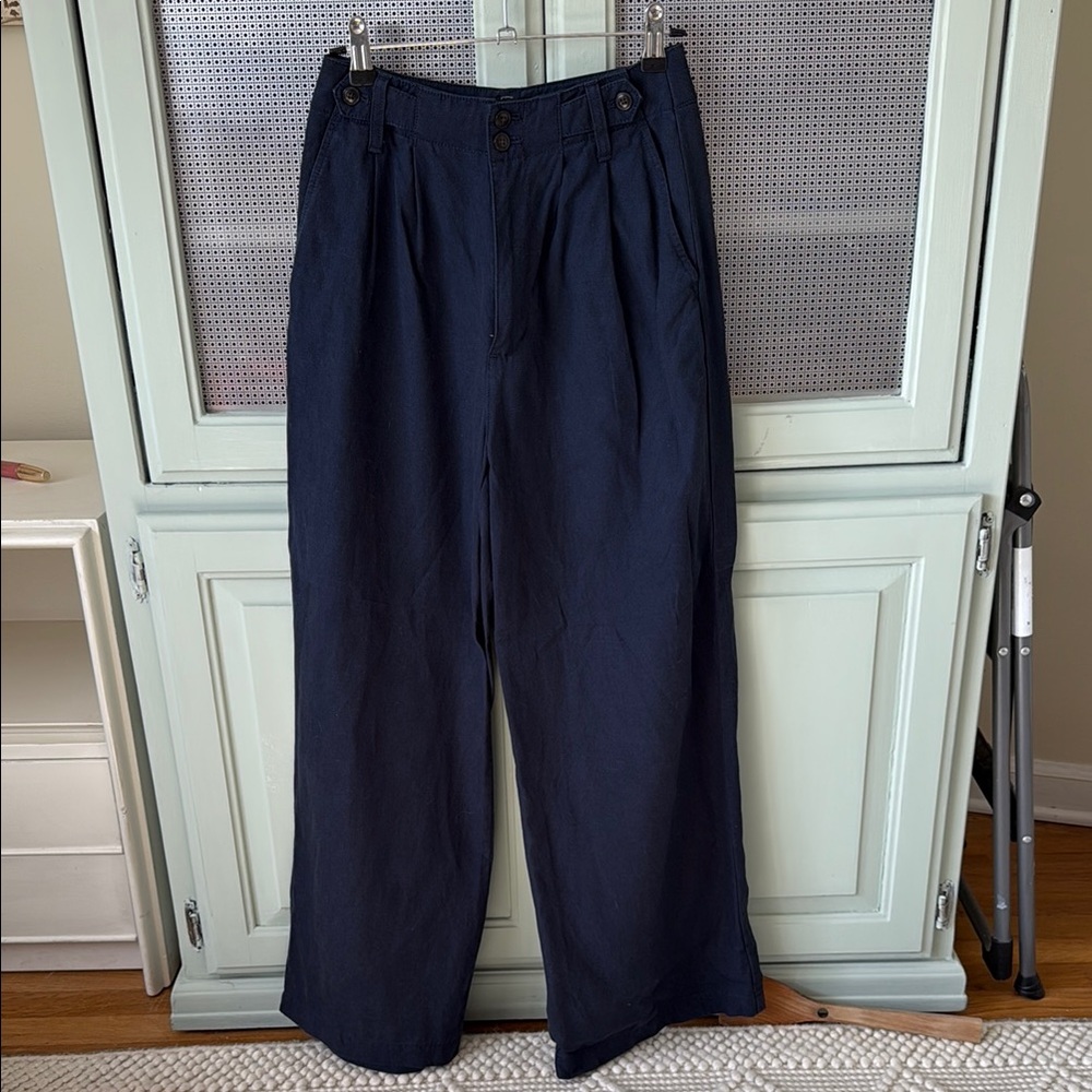 Madewell Harlow Wide- Leg Pant - Size 0 Navy